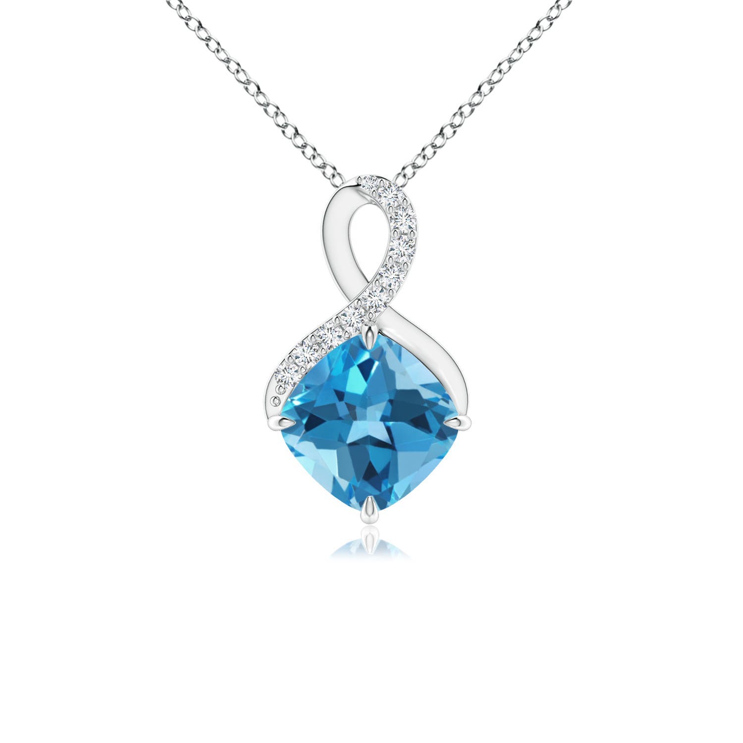 AA - Swiss Blue Topaz / 1.14 CT / 14 KT White Gold