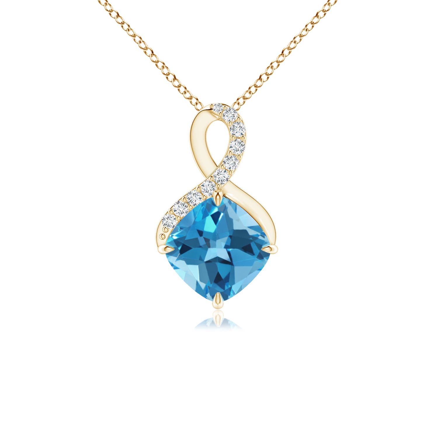 AA - Swiss Blue Topaz / 1.14 CT / 14 KT Yellow Gold