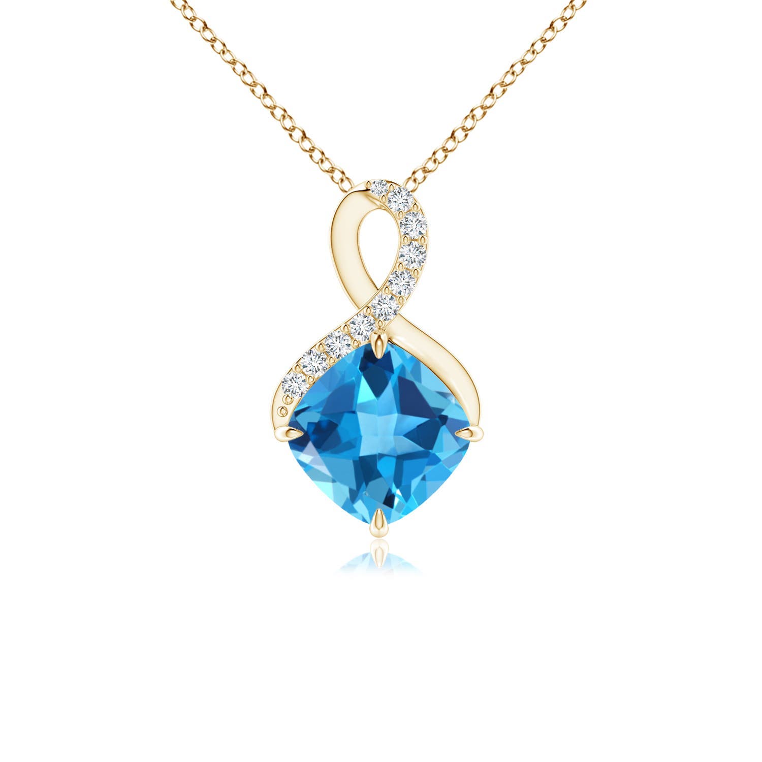 AAA - Swiss Blue Topaz / 1.14 CT / 14 KT Yellow Gold