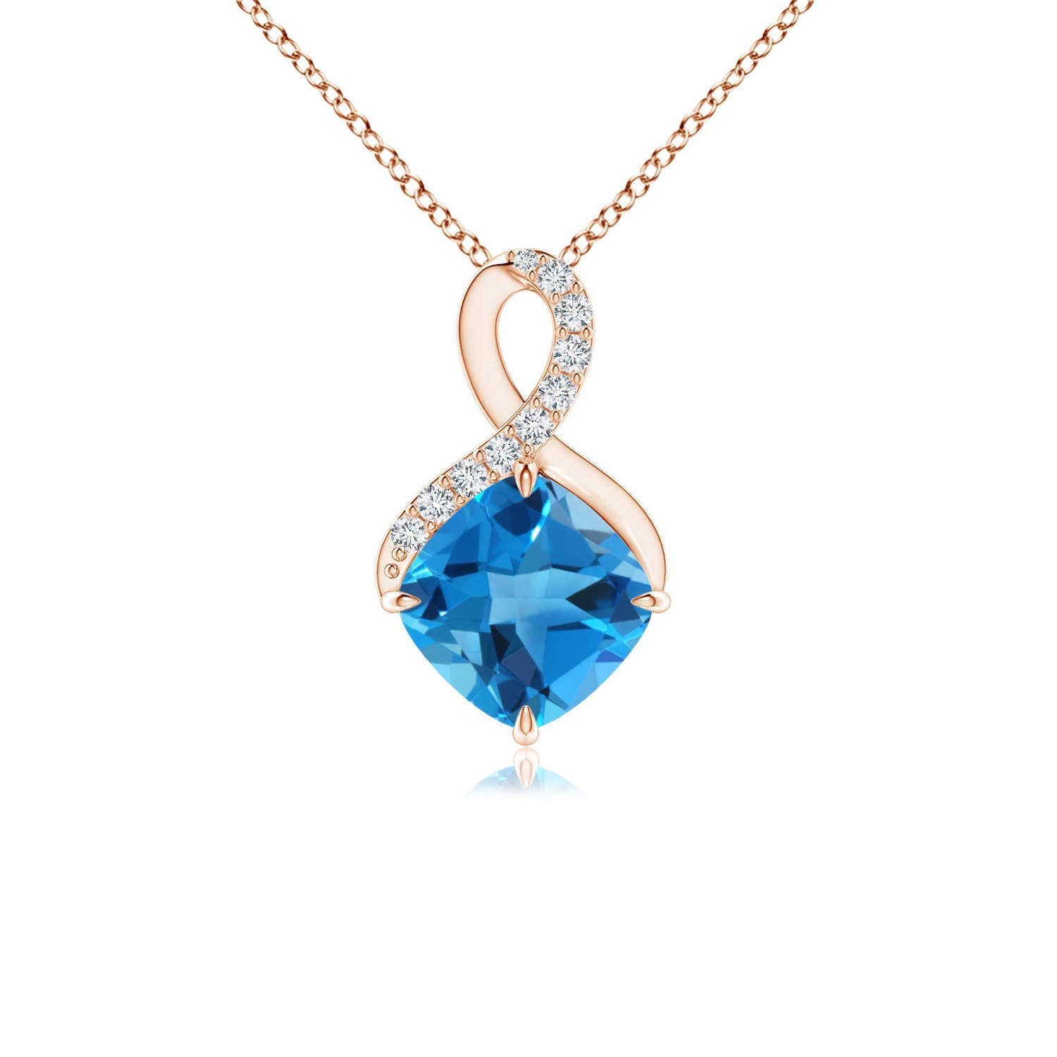 AAAA - Swiss Blue Topaz / 1.14 CT / 14 KT Rose Gold