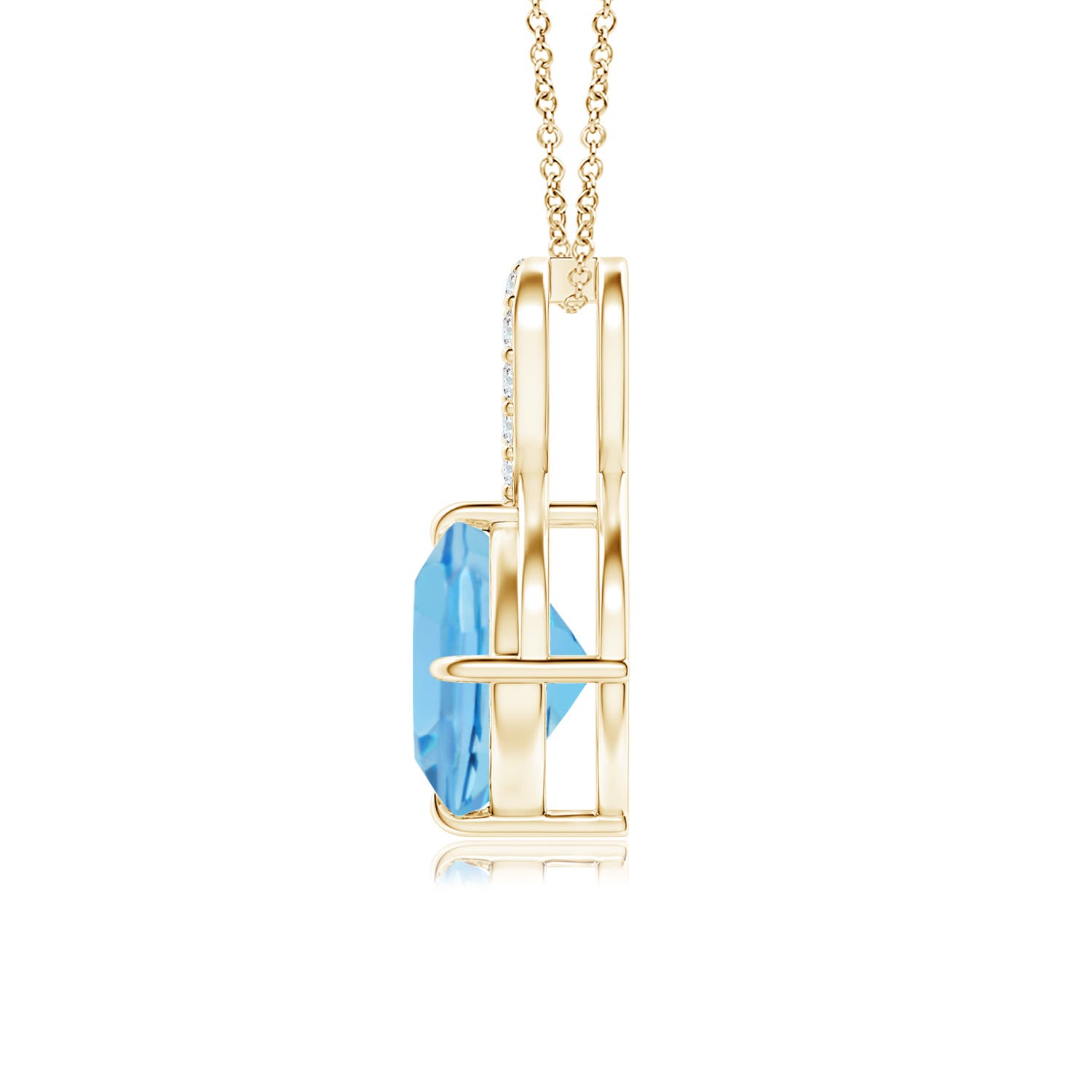 A - Swiss Blue Topaz / 1.91 CT / 14 KT Yellow Gold