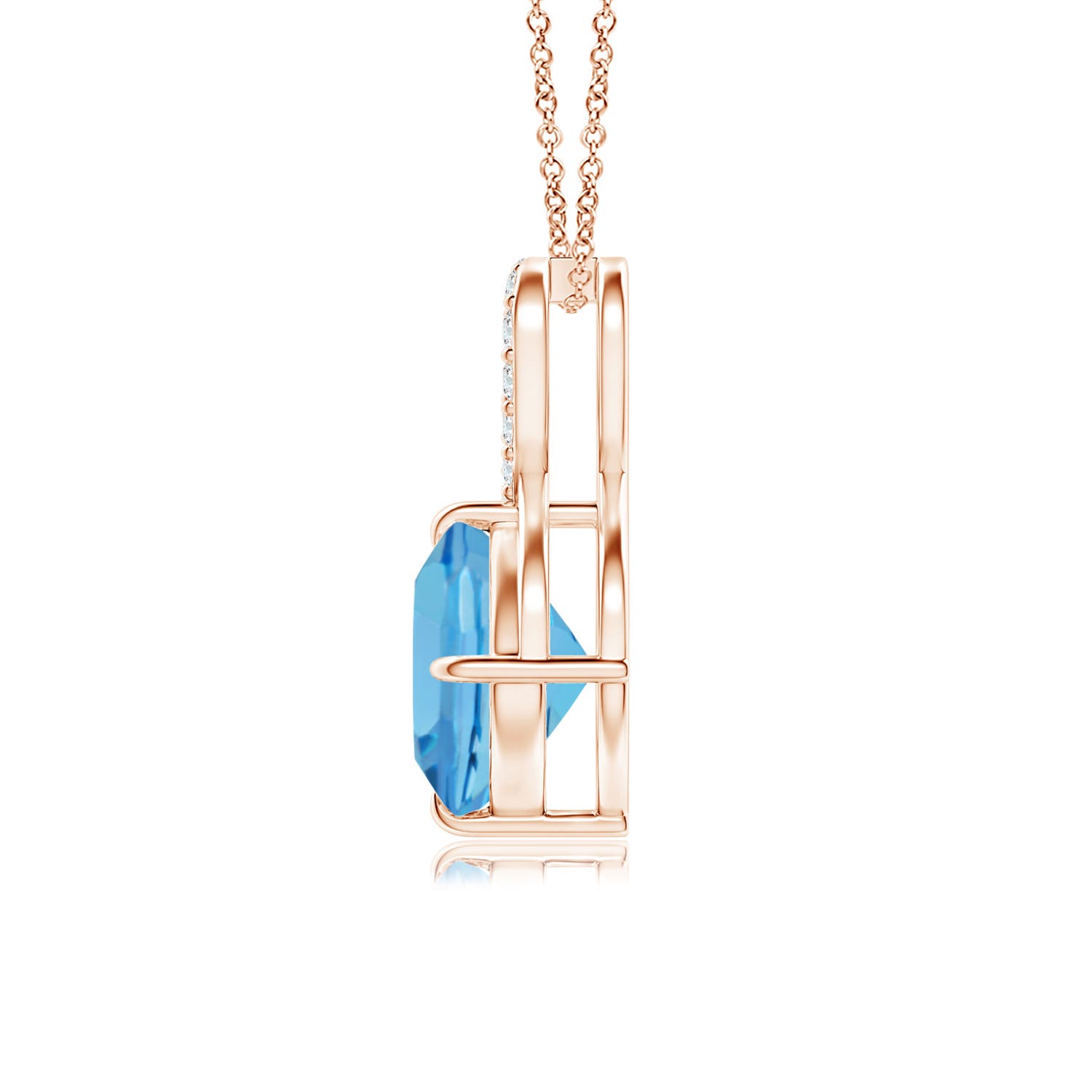 AA - Swiss Blue Topaz / 1.91 CT / 14 KT Rose Gold