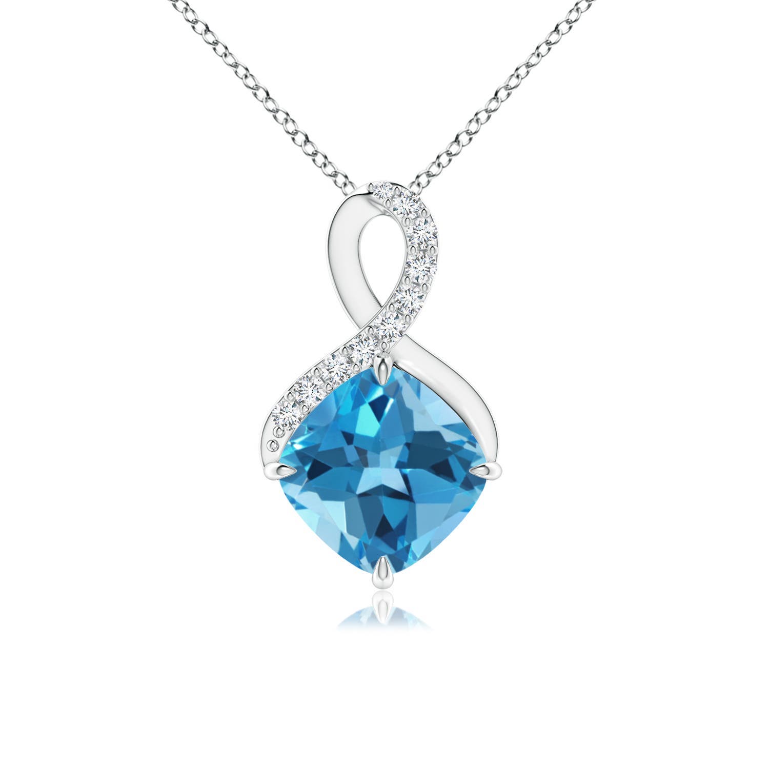 AA - Swiss Blue Topaz / 1.91 CT / 14 KT White Gold