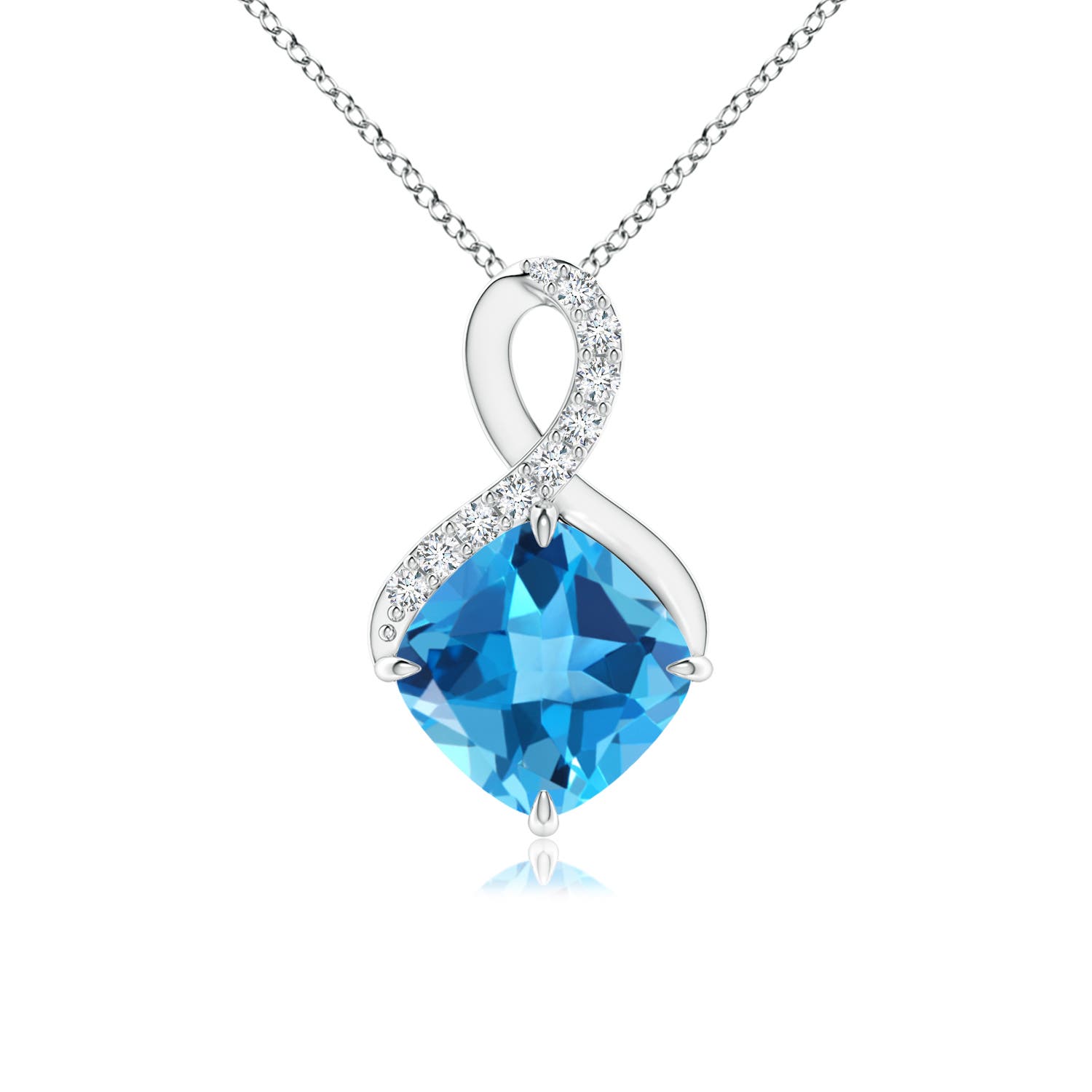 AAA - Swiss Blue Topaz / 1.91 CT / 14 KT White Gold