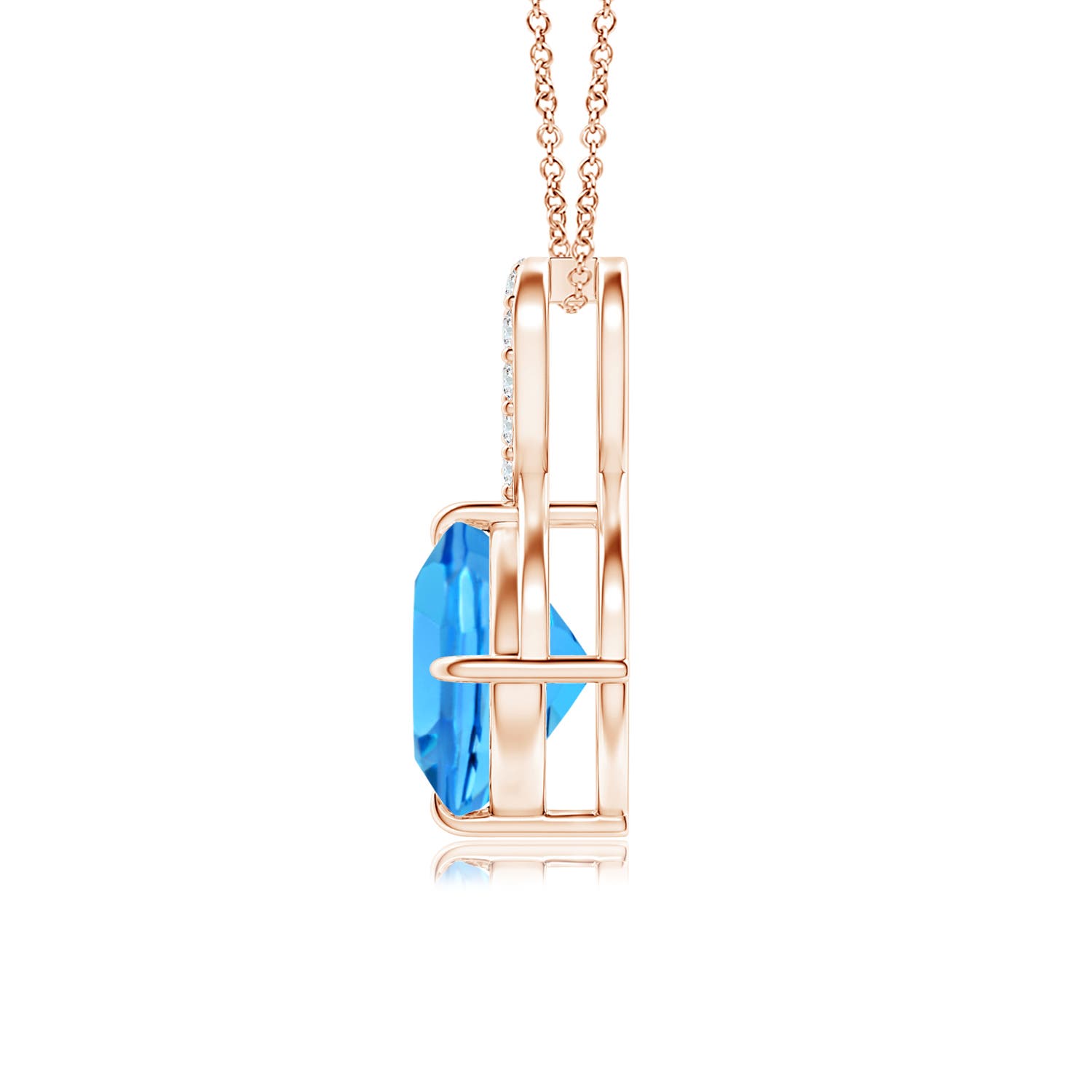 AAAA - Swiss Blue Topaz / 1.91 CT / 14 KT Rose Gold