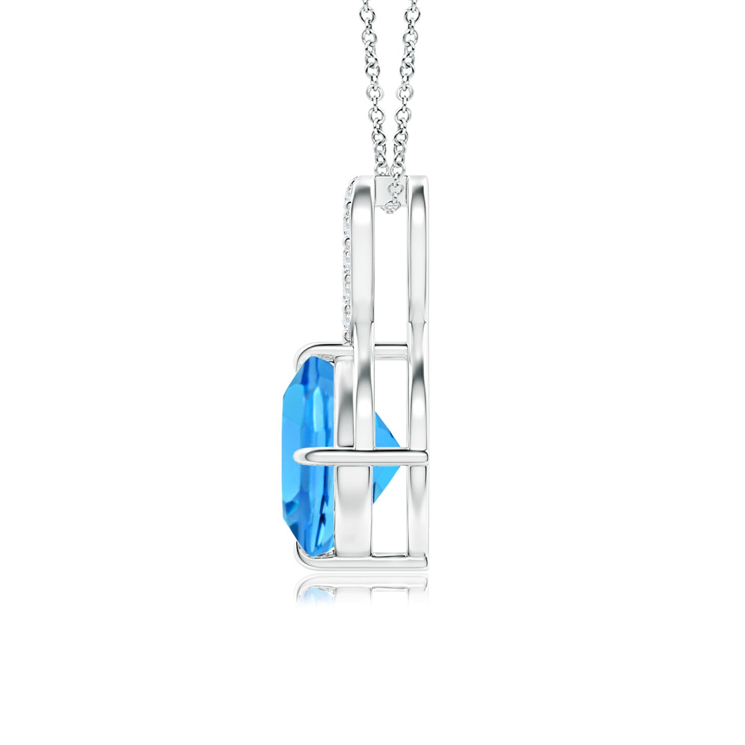 AAAA - Swiss Blue Topaz / 1.91 CT / 14 KT White Gold