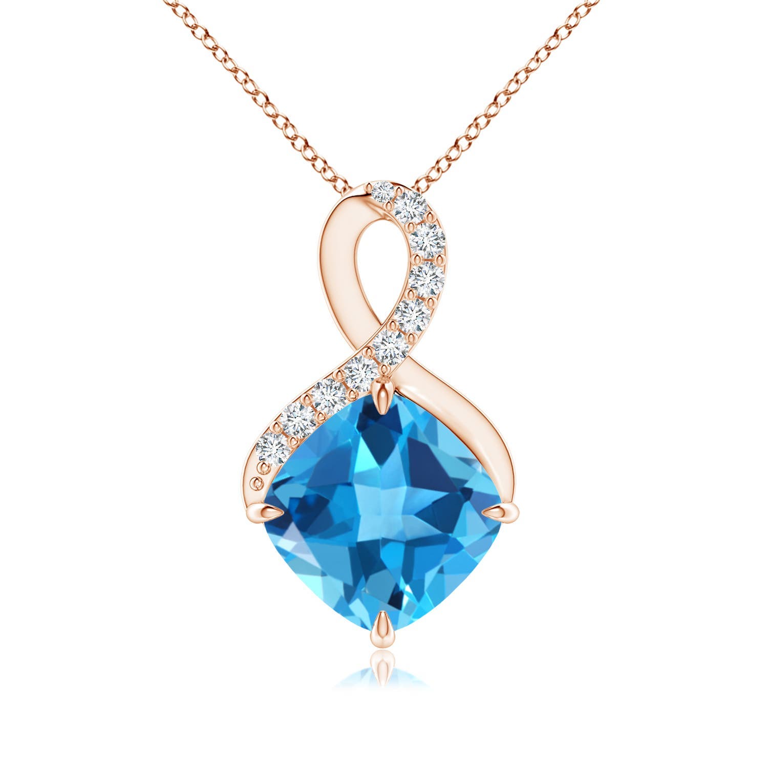 AAA - Swiss Blue Topaz / 2.59 CT / 14 KT Rose Gold