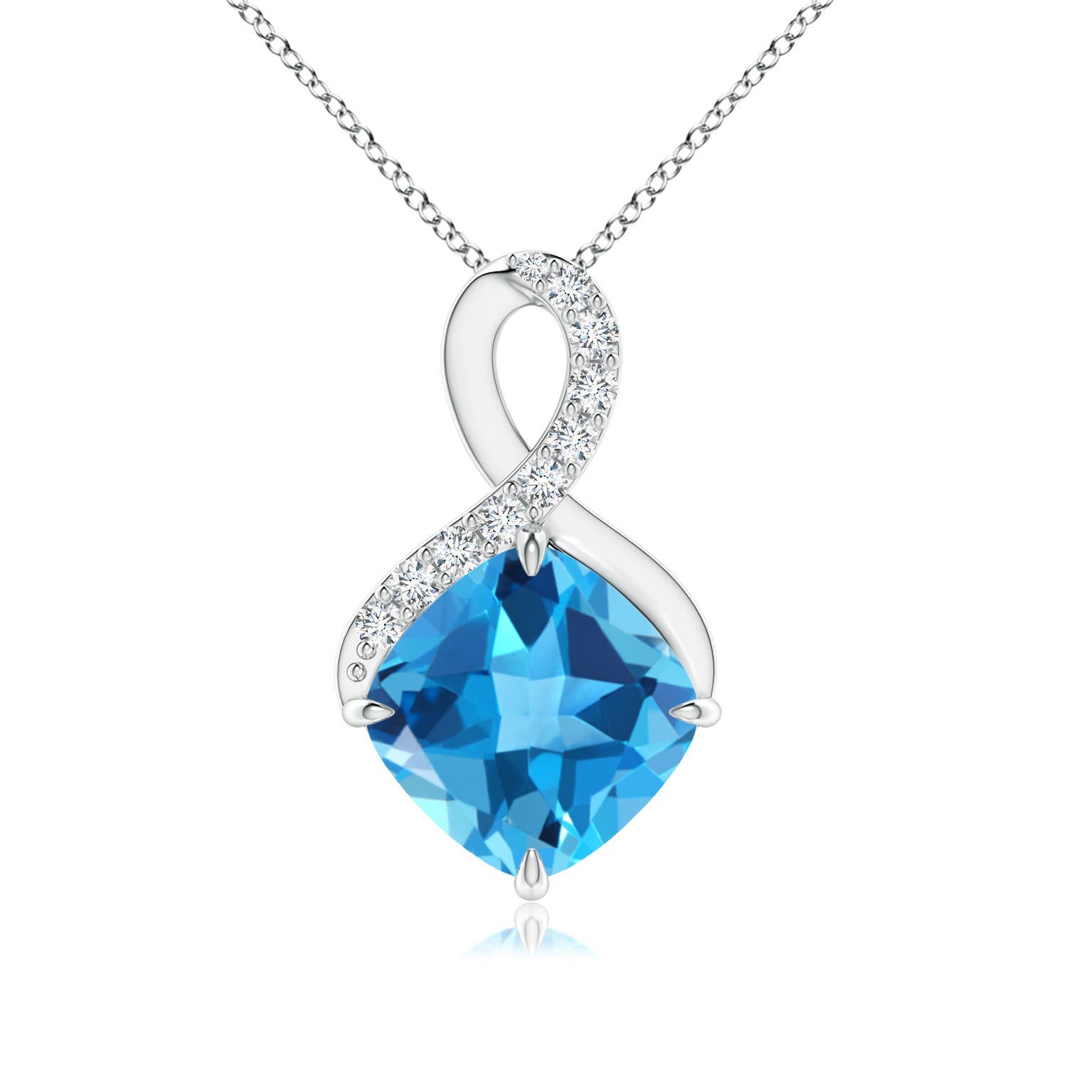 AAA - Swiss Blue Topaz / 2.59 CT / 14 KT White Gold