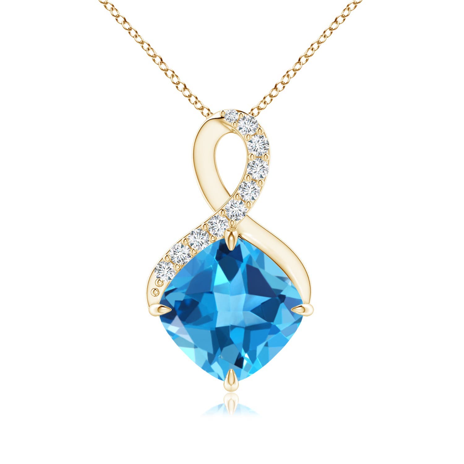 AAA - Swiss Blue Topaz / 2.59 CT / 14 KT Yellow Gold