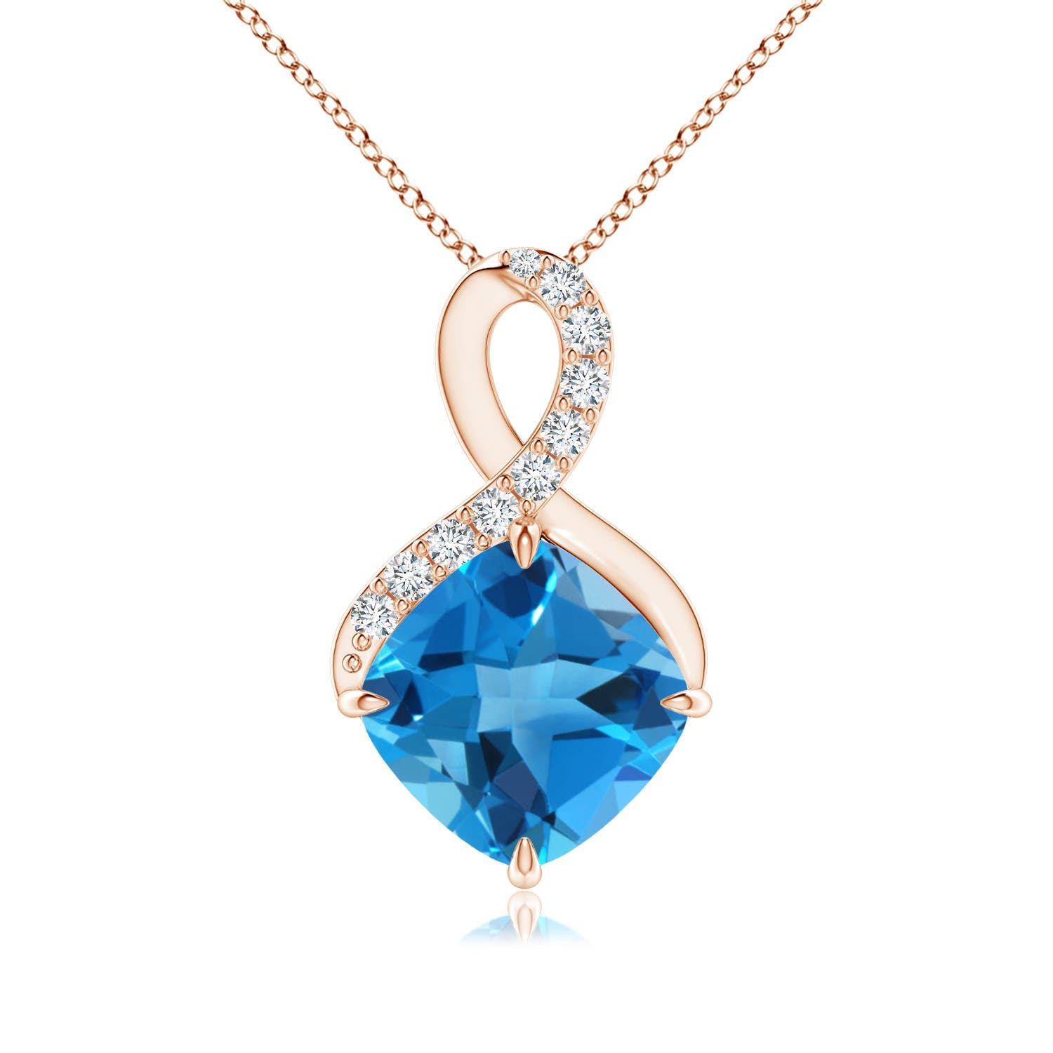 AAAA - Swiss Blue Topaz / 2.59 CT / 14 KT Rose Gold