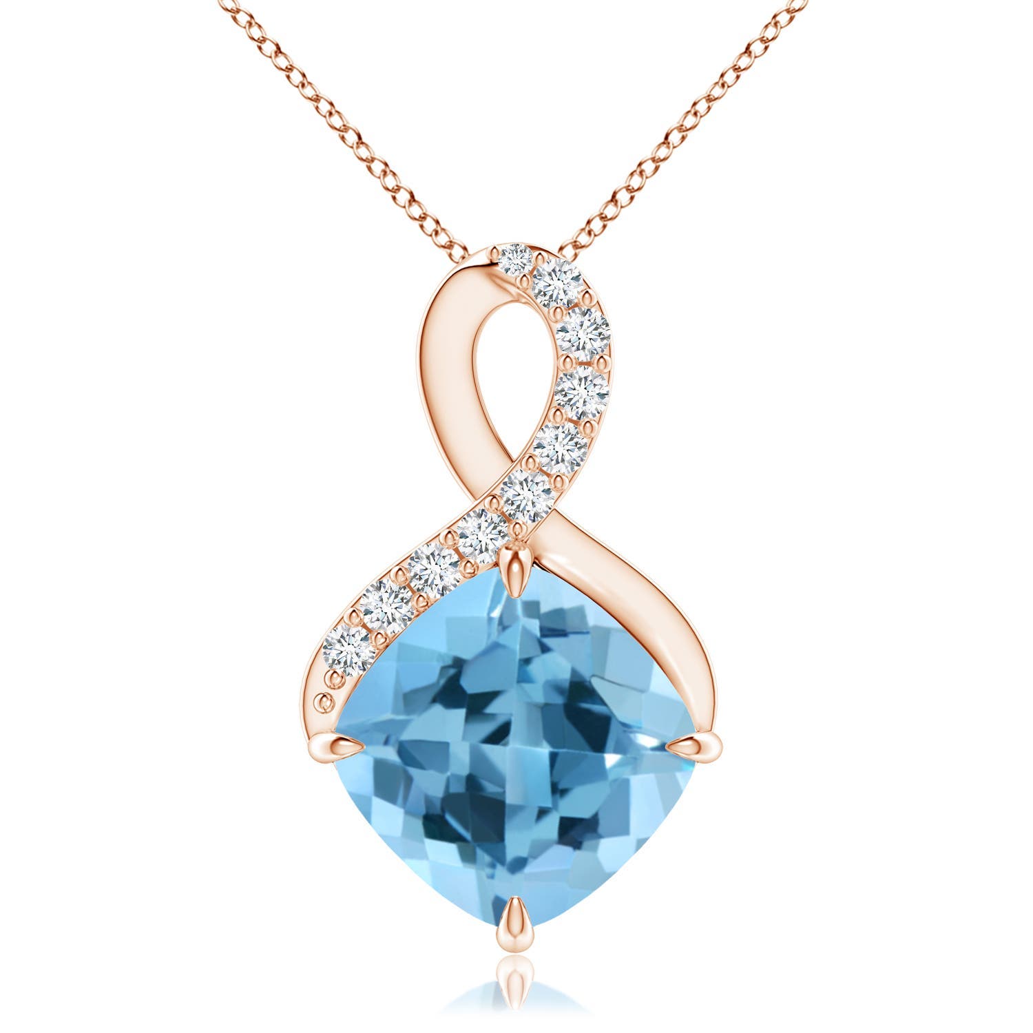 A - Swiss Blue Topaz / 3.41 CT / 14 KT Rose Gold