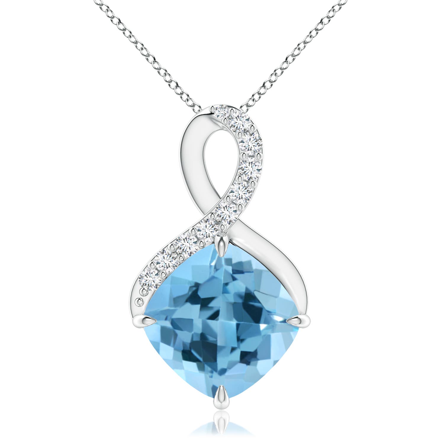 A - Swiss Blue Topaz / 3.41 CT / 14 KT White Gold