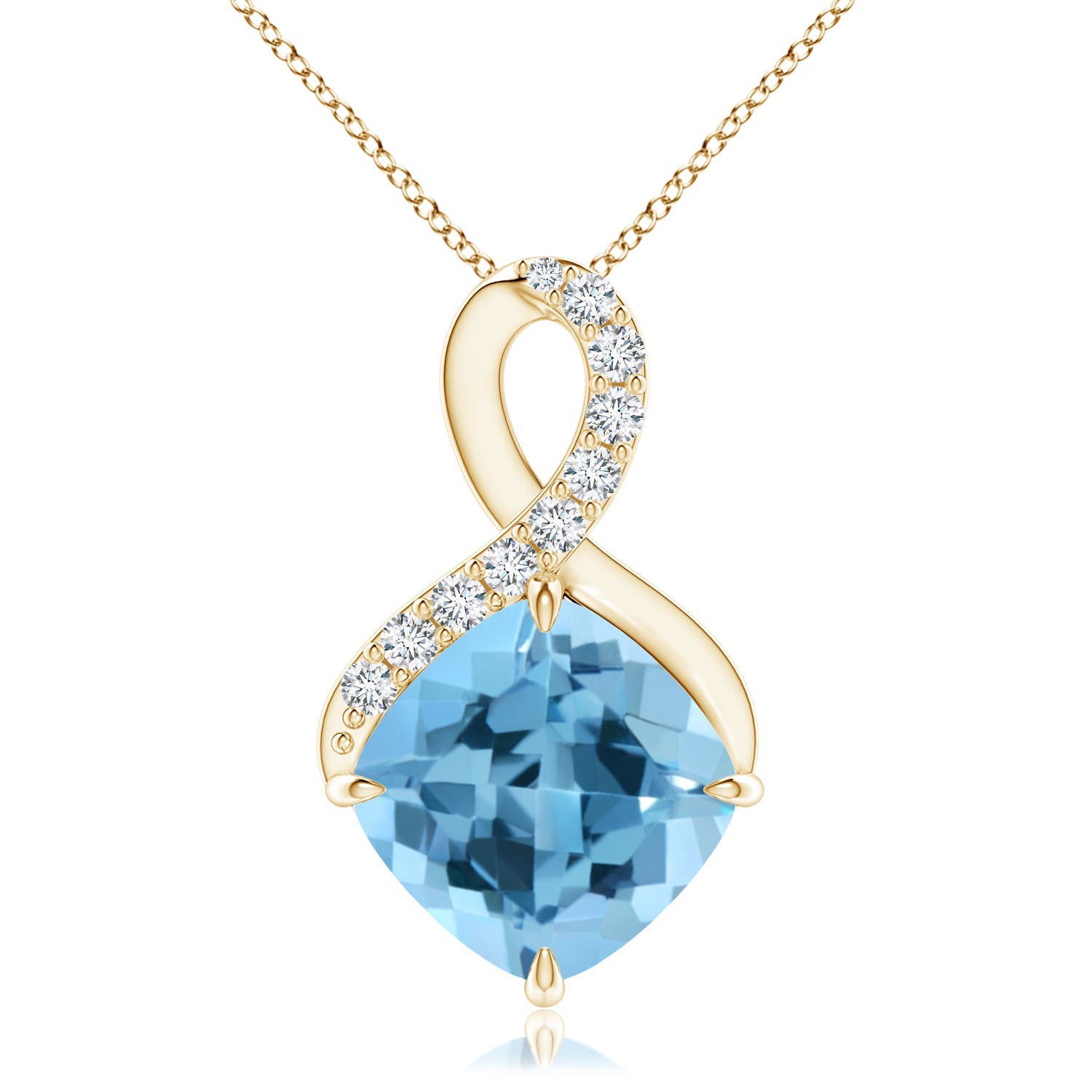 A - Swiss Blue Topaz / 3.41 CT / 14 KT Yellow Gold