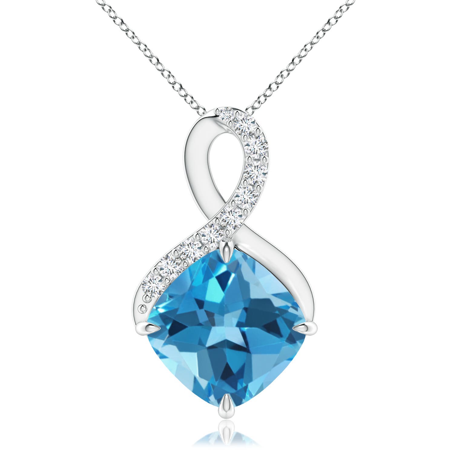 AA - Swiss Blue Topaz / 3.41 CT / 14 KT White Gold