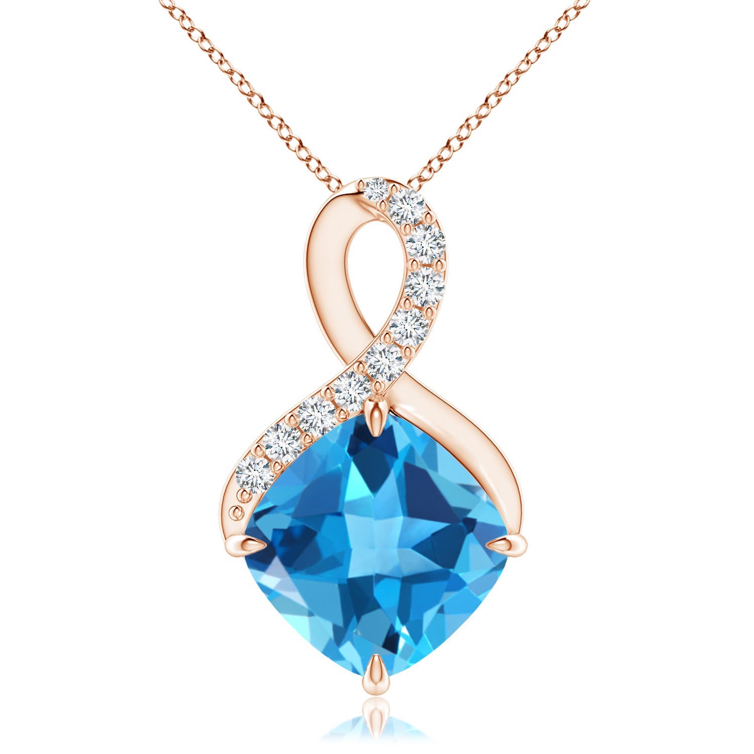 AAA - Swiss Blue Topaz / 3.41 CT / 14 KT Rose Gold