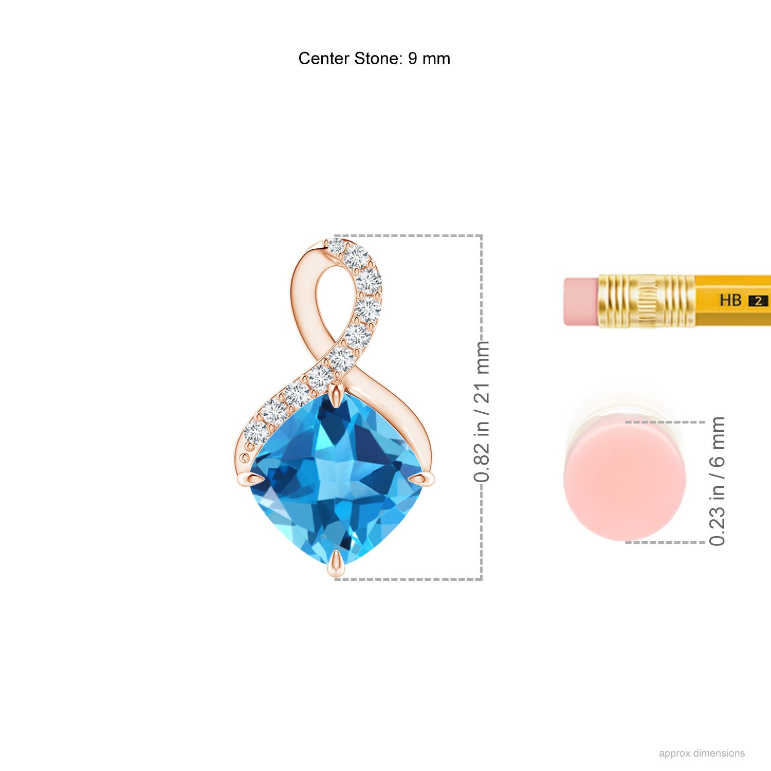 AAA - Swiss Blue Topaz / 3.41 CT / 14 KT Rose Gold