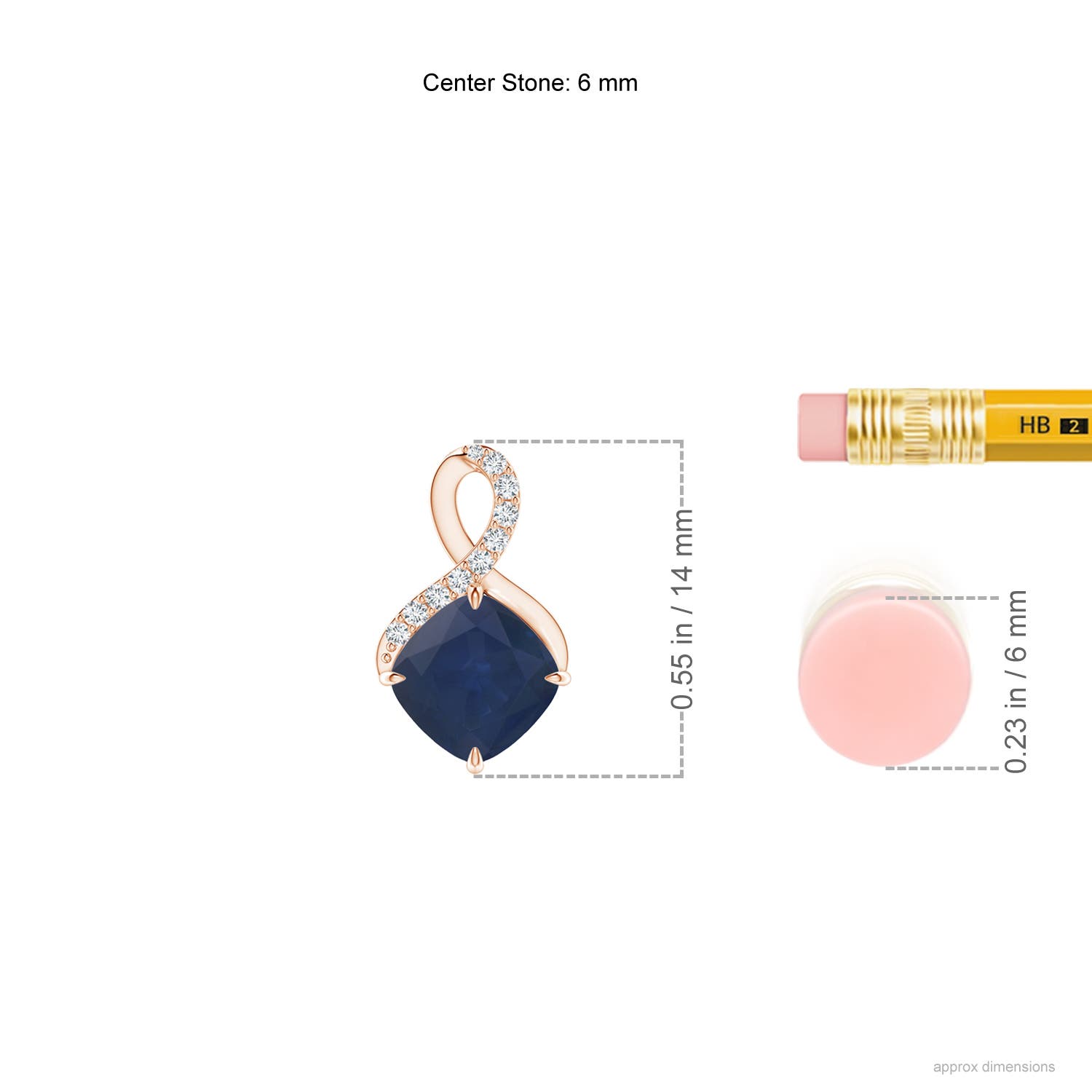 A - Blue Sapphire / 1.04 CT / 14 KT Rose Gold