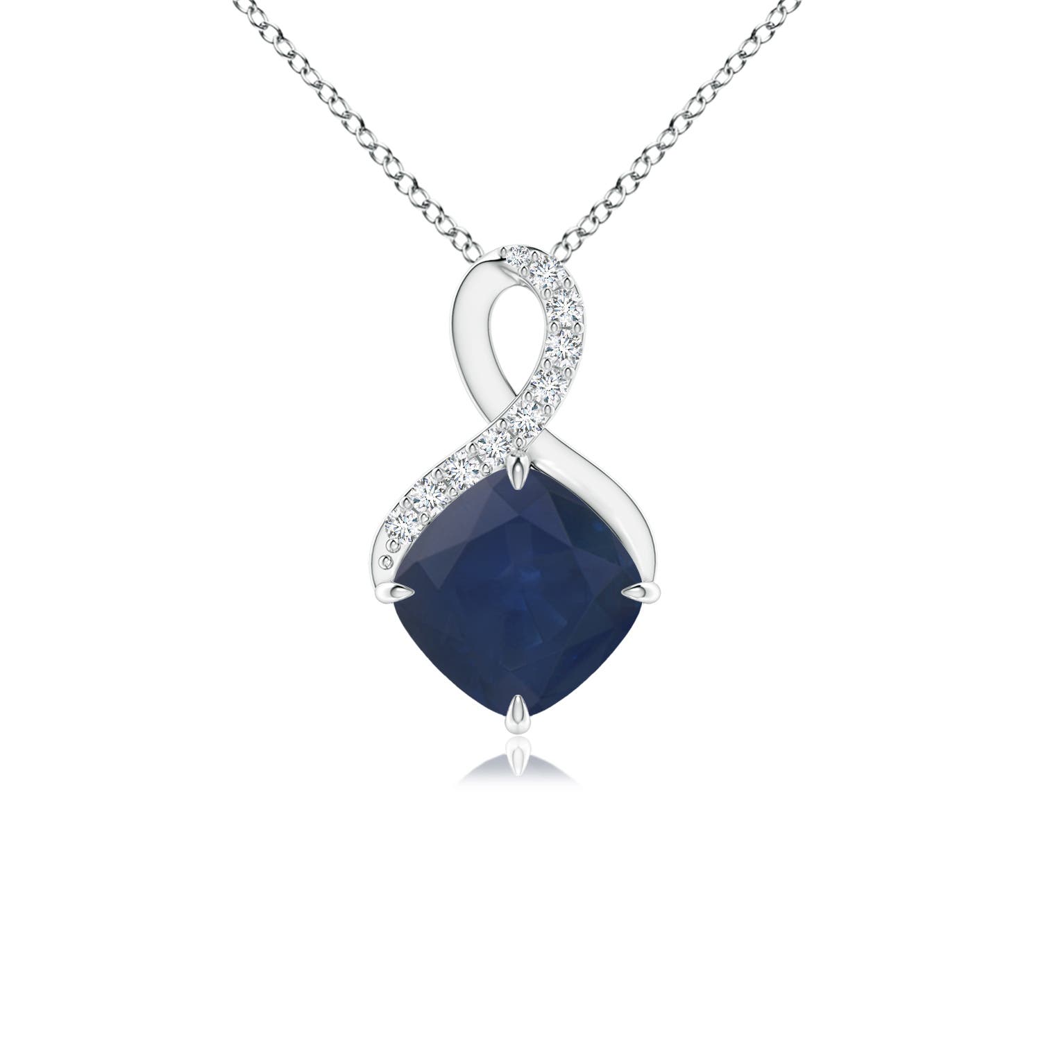 A - Blue Sapphire / 1.04 CT / 14 KT White Gold