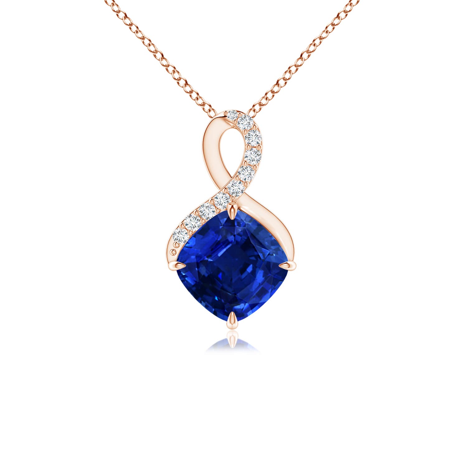 AAAA - Blue Sapphire / 1.04 CT / 14 KT Rose Gold