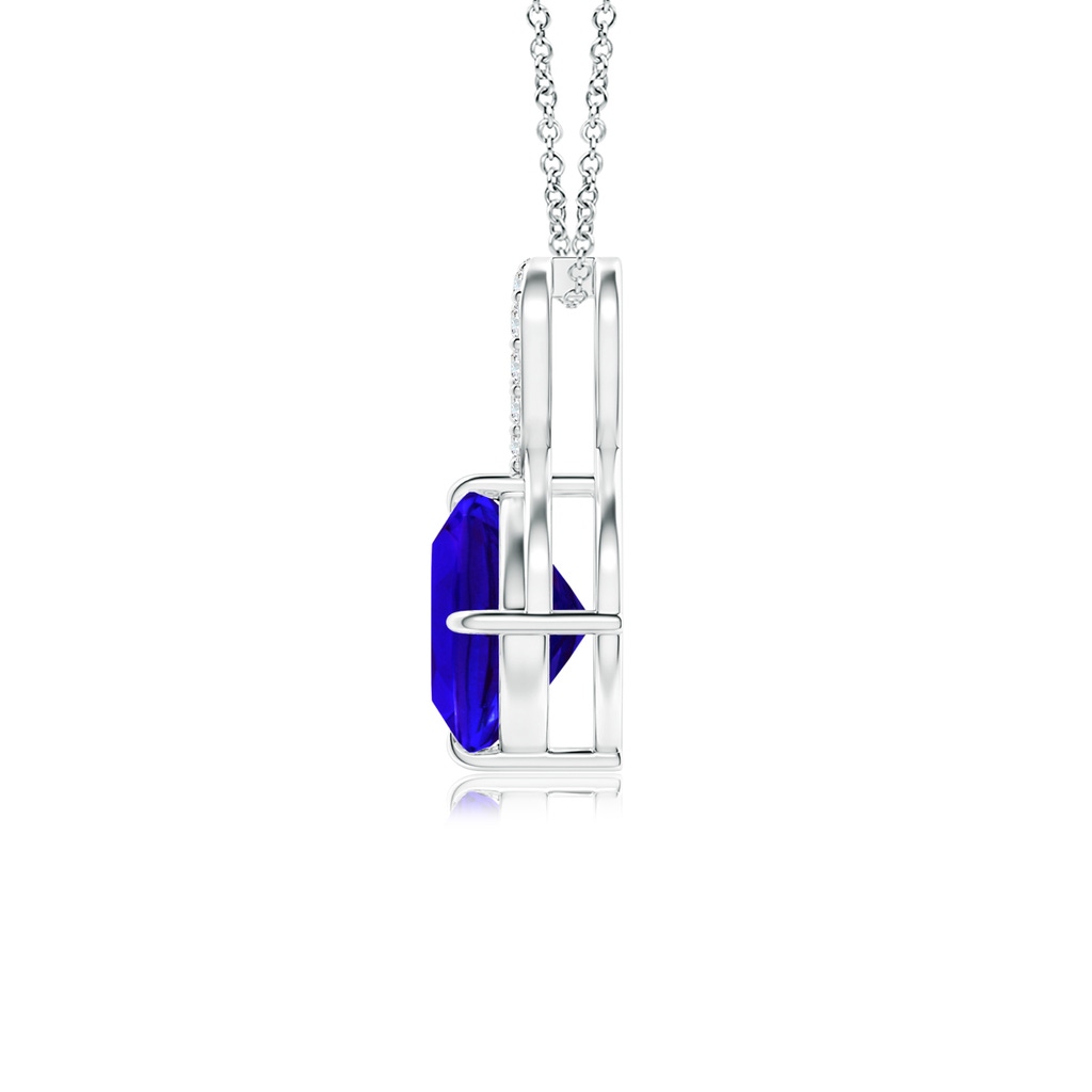 6mm AAAA Claw-Set Tanzanite Infinity Pendant with Diamonds in S999 Silver Side 199
