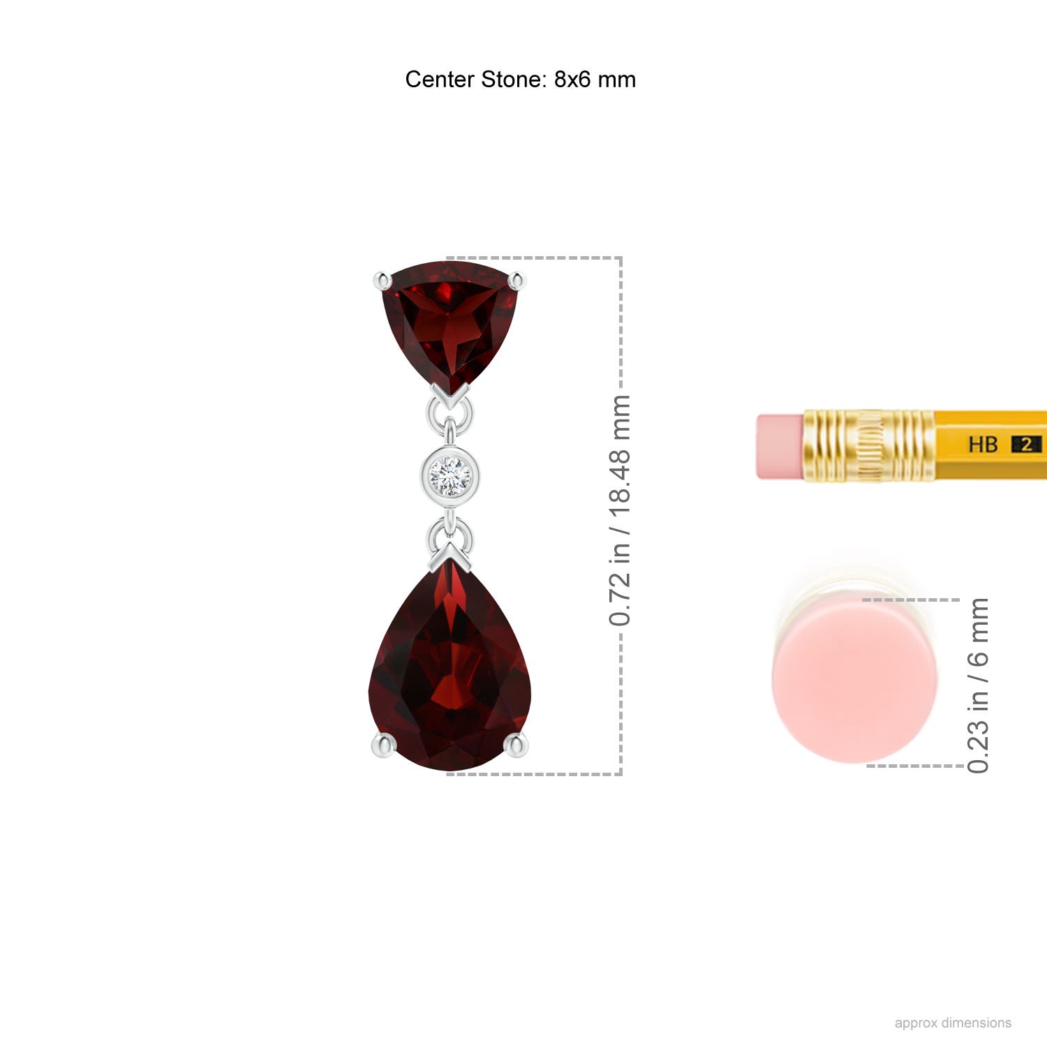 AA - Garnet / 1.81 CT / 14 KT White Gold