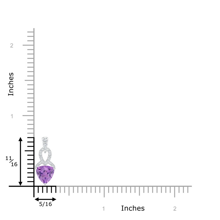 6mm A Trillion Amethyst Dangle Pendant with Diamond Accents in White Gold product image