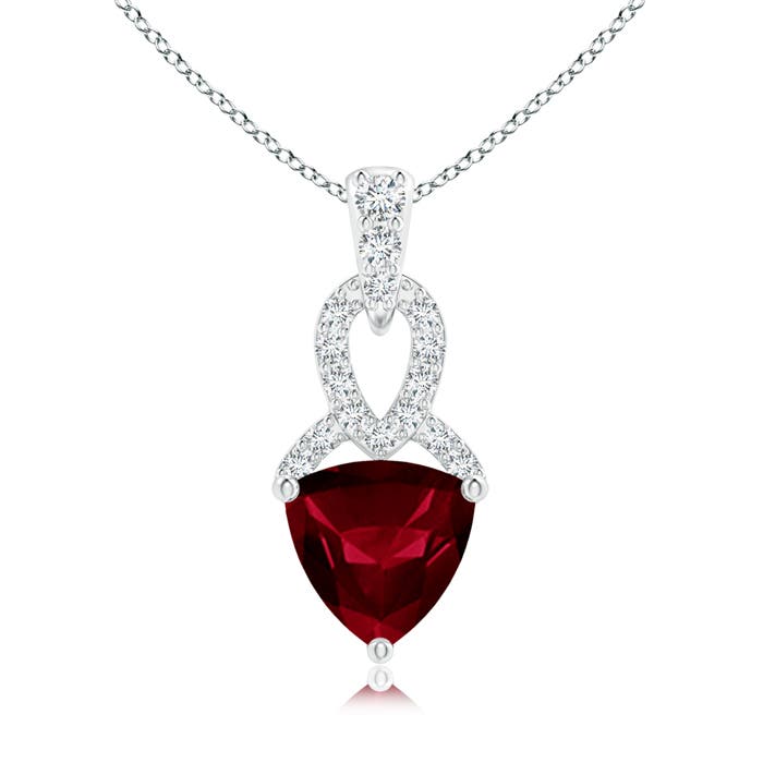 AA - Garnet / 0.94 CT / 14 KT White Gold