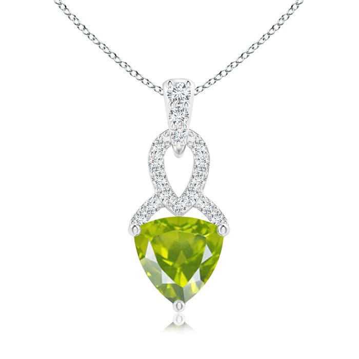 AA - Peridot / 0.79 CT / 14 KT White Gold