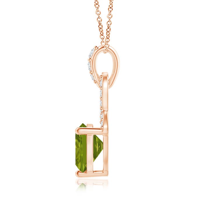 AAA - Peridot / 0.79 CT / 14 KT Rose Gold