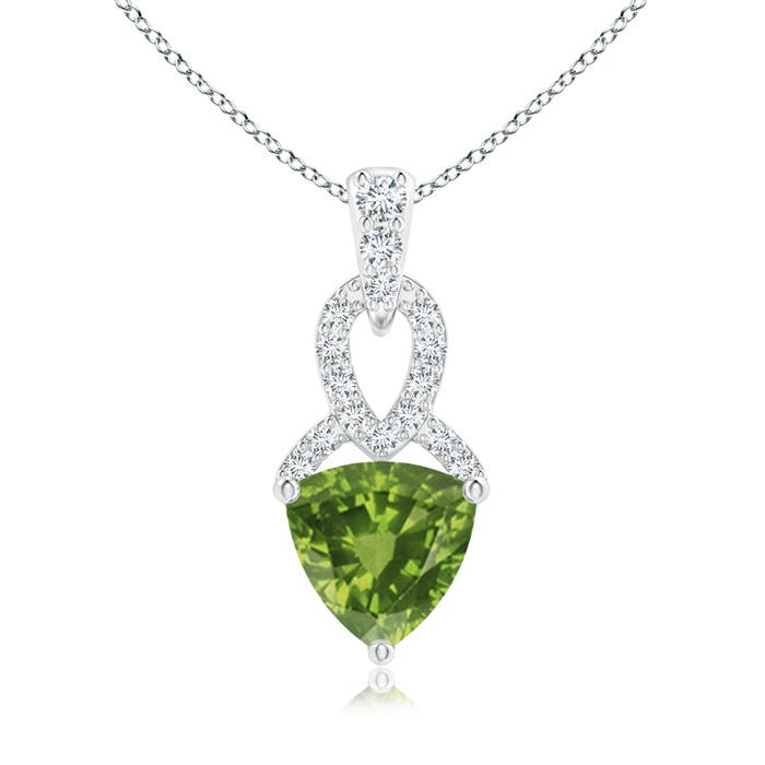 AAAA - Peridot / 0.79 CT / 14 KT White Gold