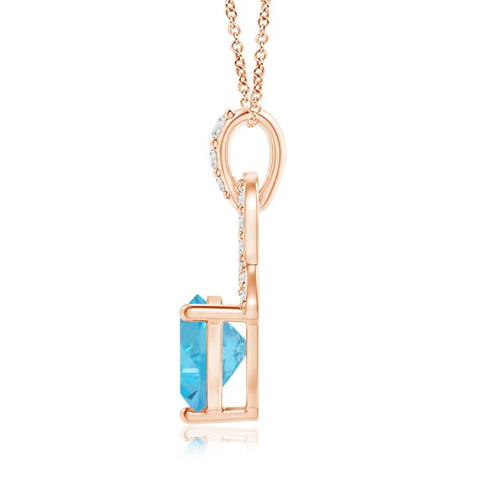 AA - Swiss Blue Topaz / 0.99 CT / 14 KT Rose Gold