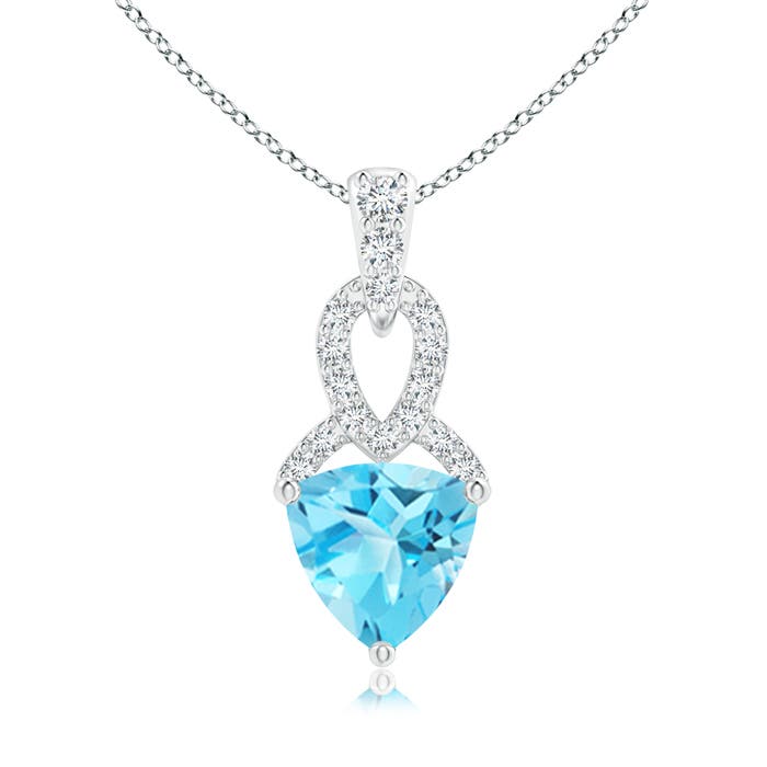 AA - Swiss Blue Topaz / 0.99 CT / 14 KT White Gold