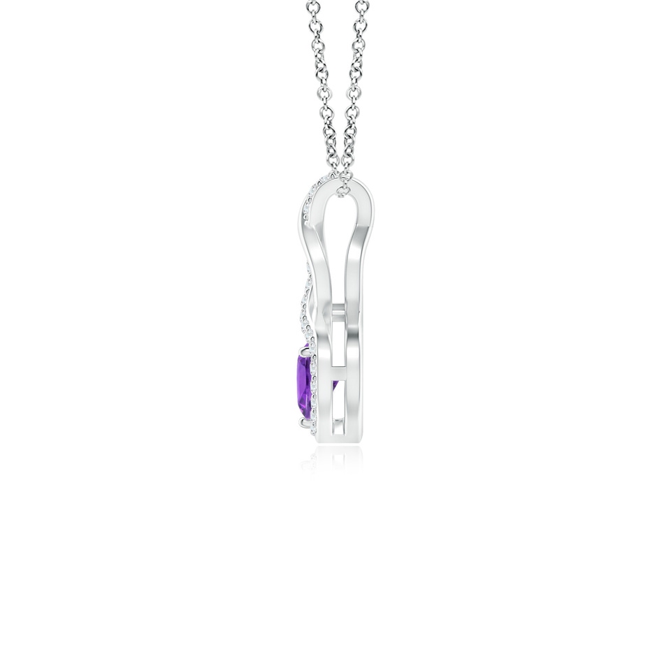 4mm AAA Heart-Shaped Amethyst Infinity Pendant with Diamond Accents in P950 Platinum side 199
