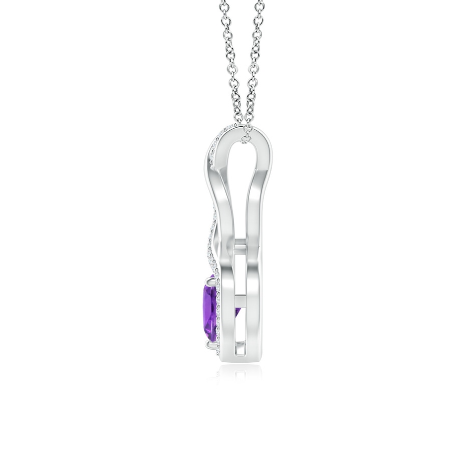 6mm AAA Heart-Shaped Amethyst Infinity Pendant with Diamond Accents in White Gold side 199