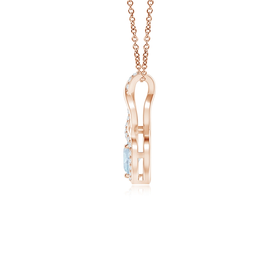 4mm A Heart-Shaped Aquamarine Infinity Pendant with Diamond Accents in Rose Gold side 199