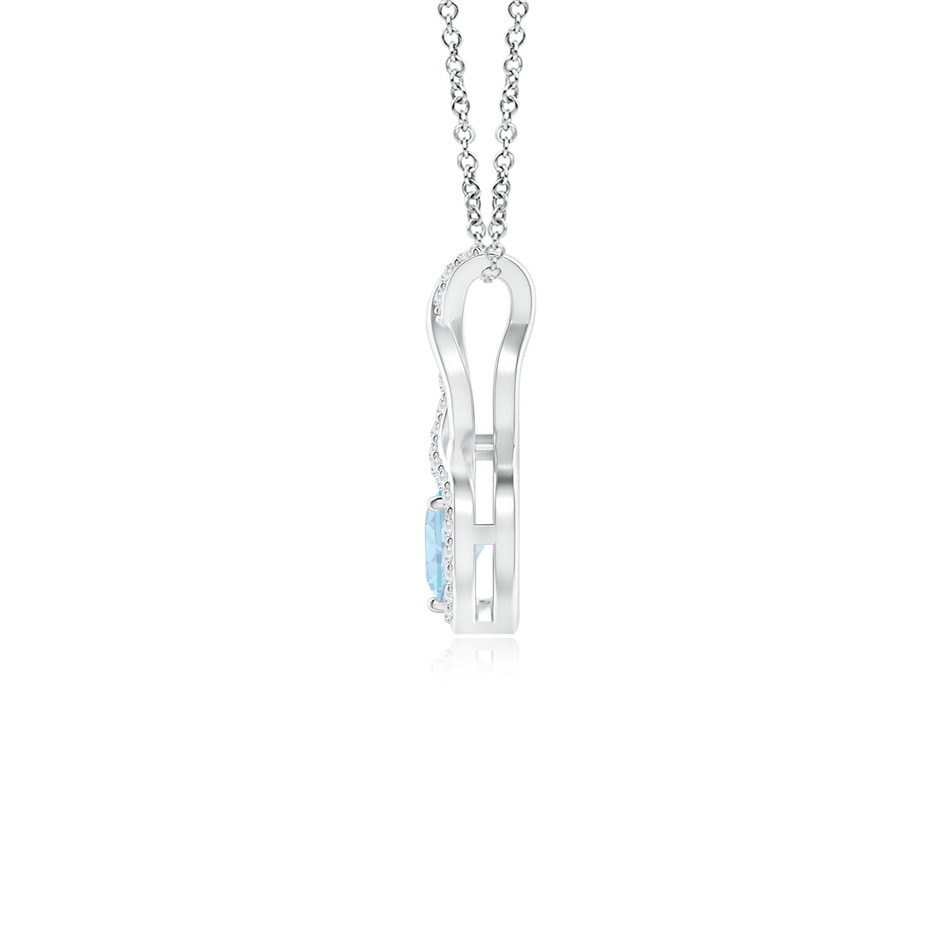4mm AA Heart-Shaped Aquamarine Infinity Pendant with Diamond Accents in White Gold side 199