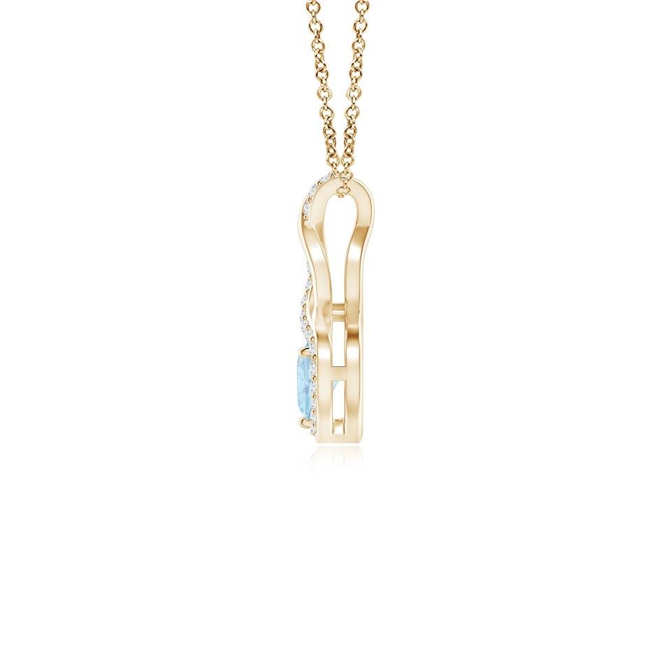 4mm AA Heart-Shaped Aquamarine Infinity Pendant with Diamond Accents in Yellow Gold side 199
