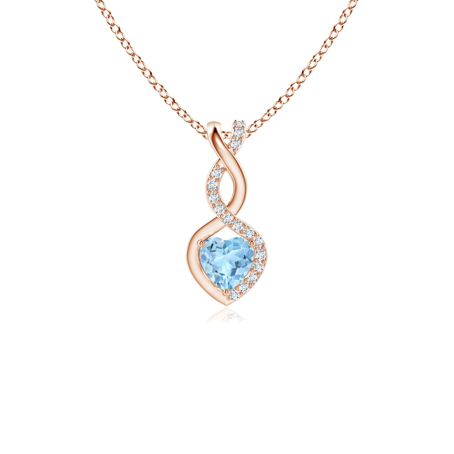 AAA - Aquamarine / 0.25 CT / 14 KT Rose Gold