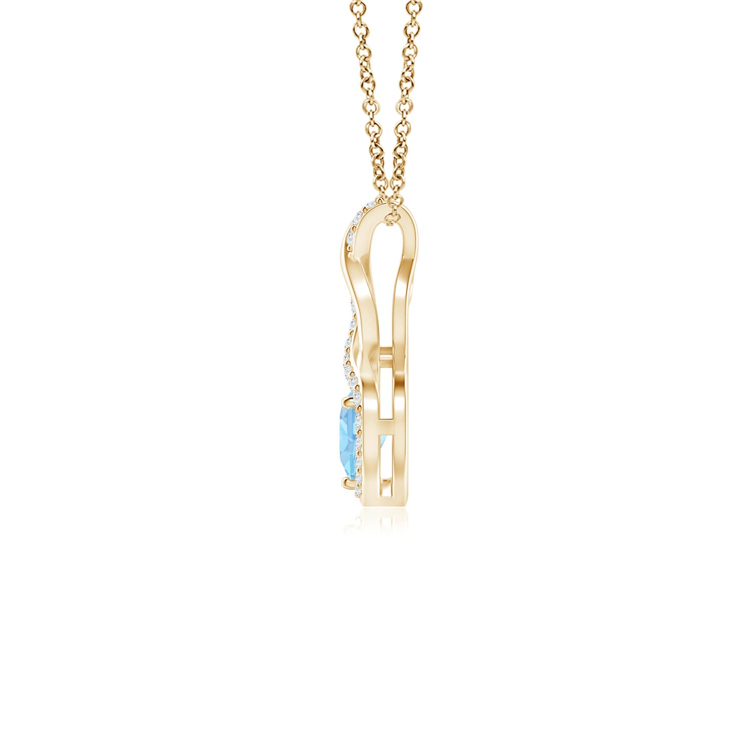 AAA - Aquamarine / 0.25 CT / 14 KT Yellow Gold