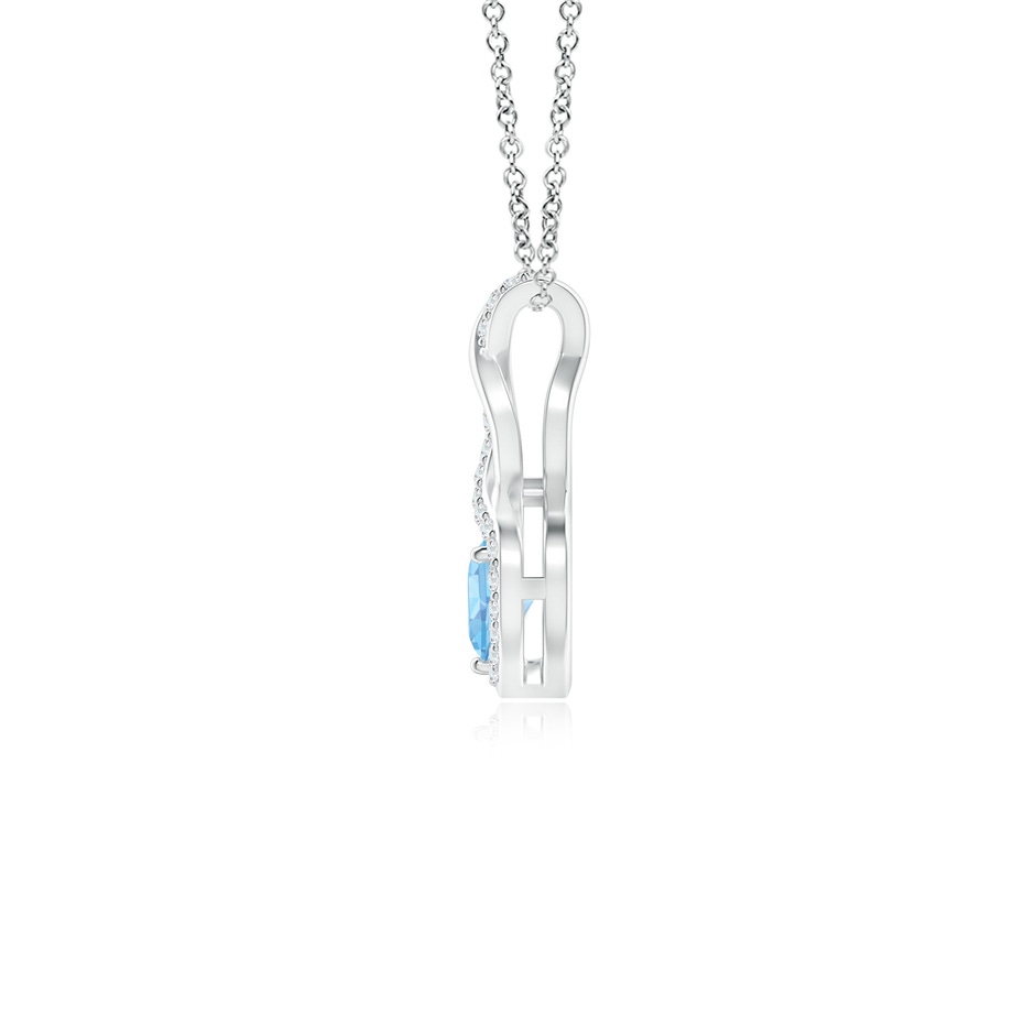 4mm AAAA Heart-Shaped Aquamarine Infinity Pendant with Diamond Accents in White Gold side 199