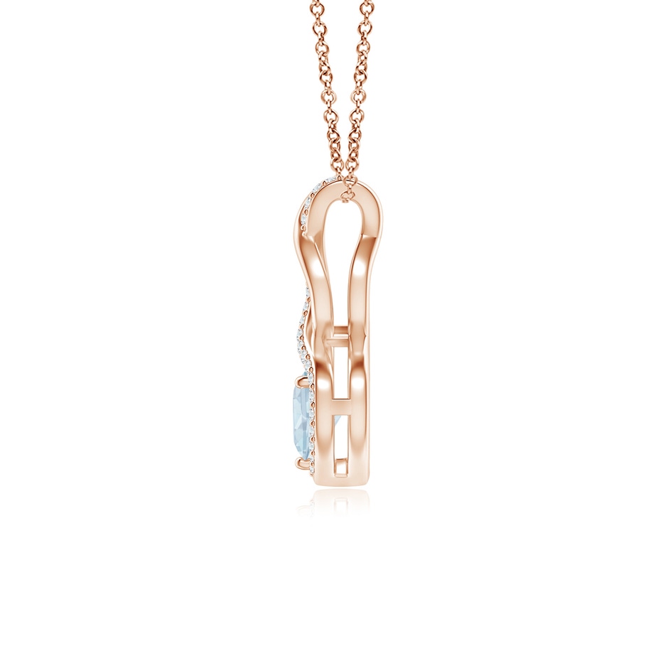 5mm A Heart-Shaped Aquamarine Infinity Pendant with Diamond Accents in Rose Gold side 199