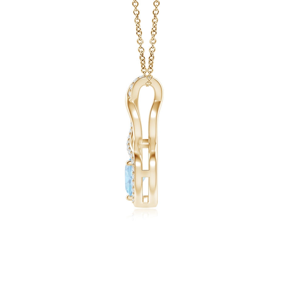 5mm AA Heart-Shaped Aquamarine Infinity Pendant with Diamond Accents in Yellow Gold side 199