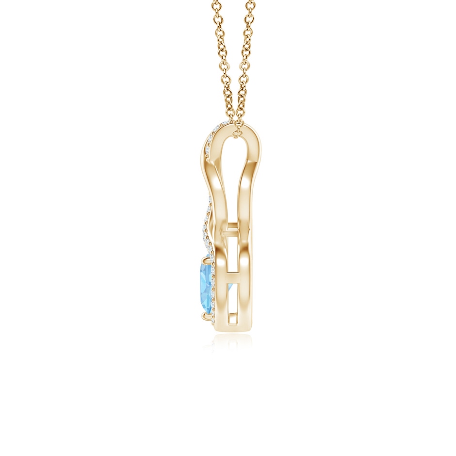 5mm AAA Heart-Shaped Aquamarine Infinity Pendant with Diamond Accents in Yellow Gold side 199