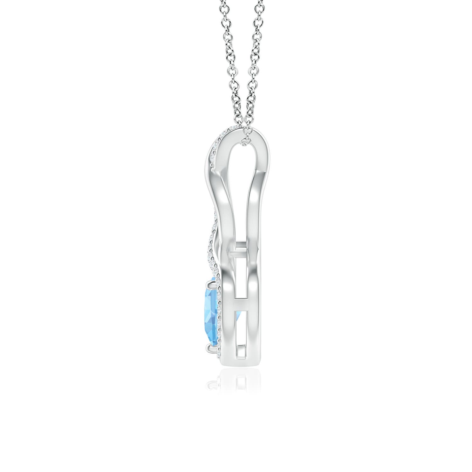 AAAA - Aquamarine / 0.41 CT / 14 KT White Gold