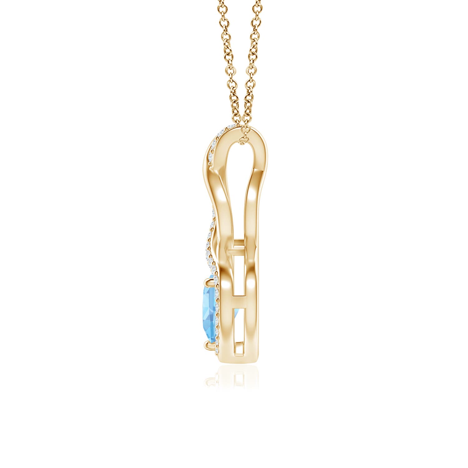 AAAA - Aquamarine / 0.41 CT / 14 KT Yellow Gold