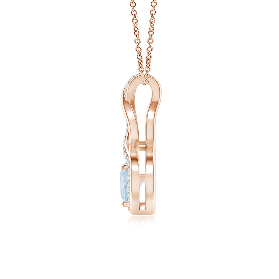 6mm A Heart-Shaped Aquamarine Infinity Pendant with Diamond Accents in Rose Gold side 199