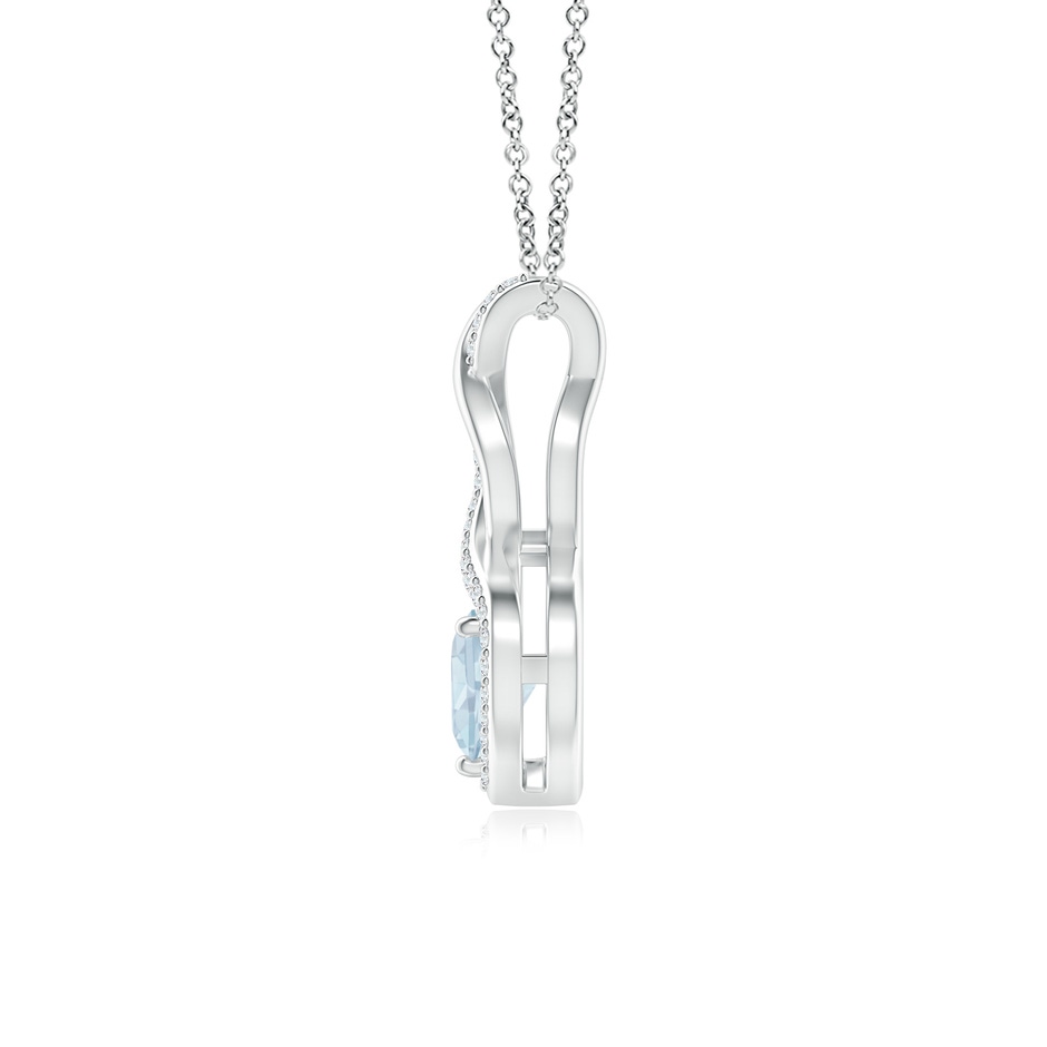 6mm A Heart-Shaped Aquamarine Infinity Pendant with Diamond Accents in S999 Silver side 199