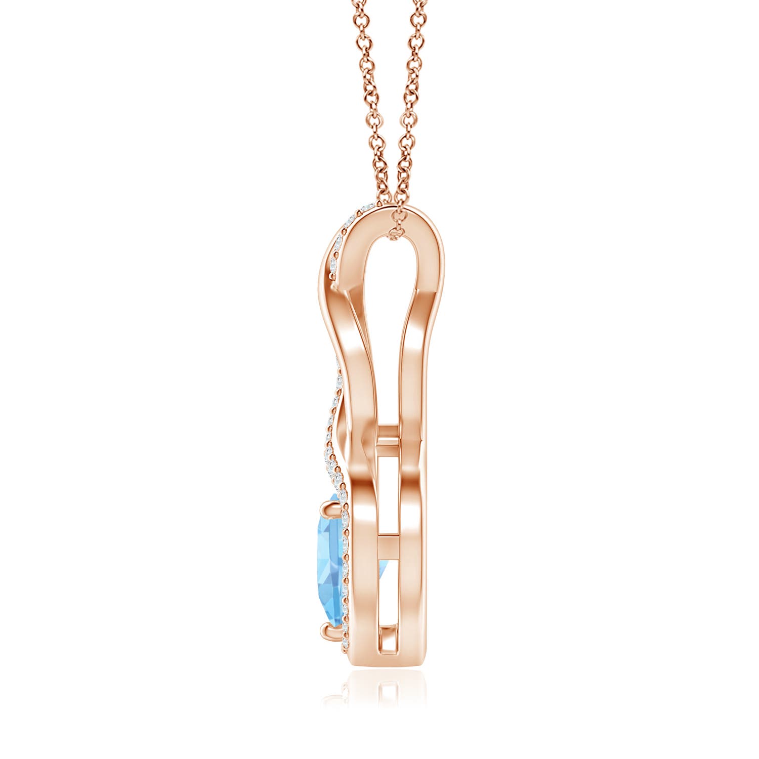 AAAA - Aquamarine / 0.79 CT / 14 KT Rose Gold