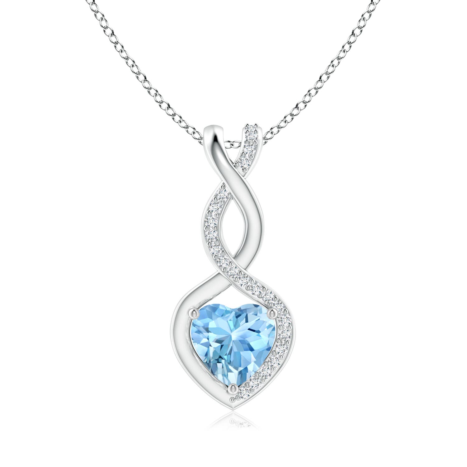 Aquamarine with diamond halo 14k white gold pendant — Vintage Jewelers &  Gifts, LLC.