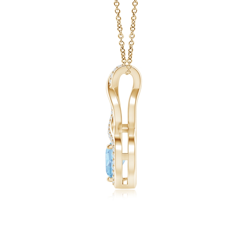 6mm AAAA Heart-Shaped Aquamarine Infinity Pendant with Diamond Accents in Yellow Gold side 199